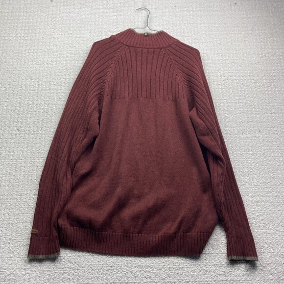 Columbia Quarter Zip Collared Ribbed Sweater Mens Large Ruby Red Outdoor Camp - Picture 11 of 14